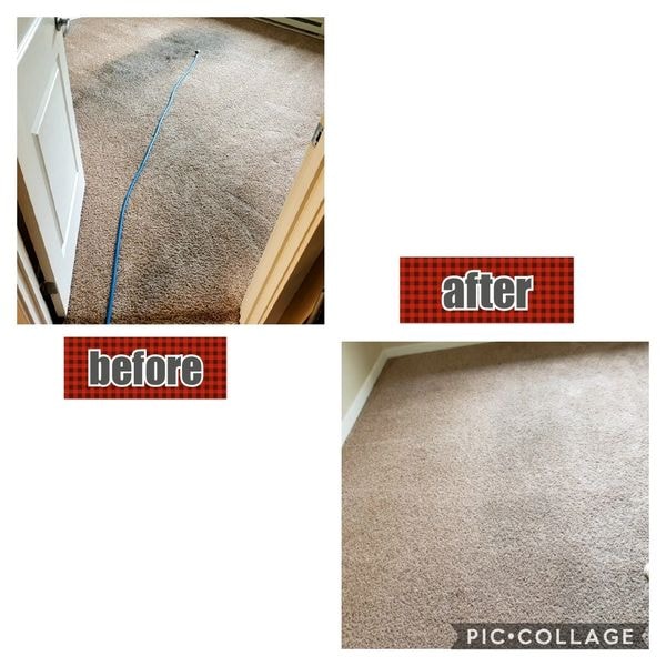 Before & after carpet cleaning