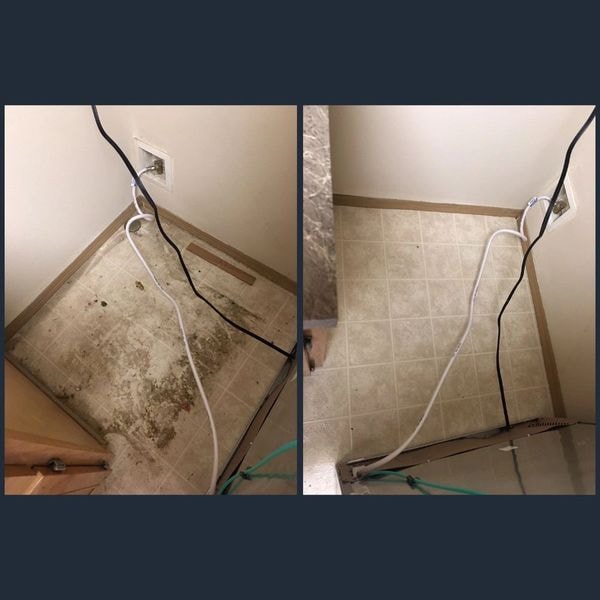 Before & after tile floor cleaning